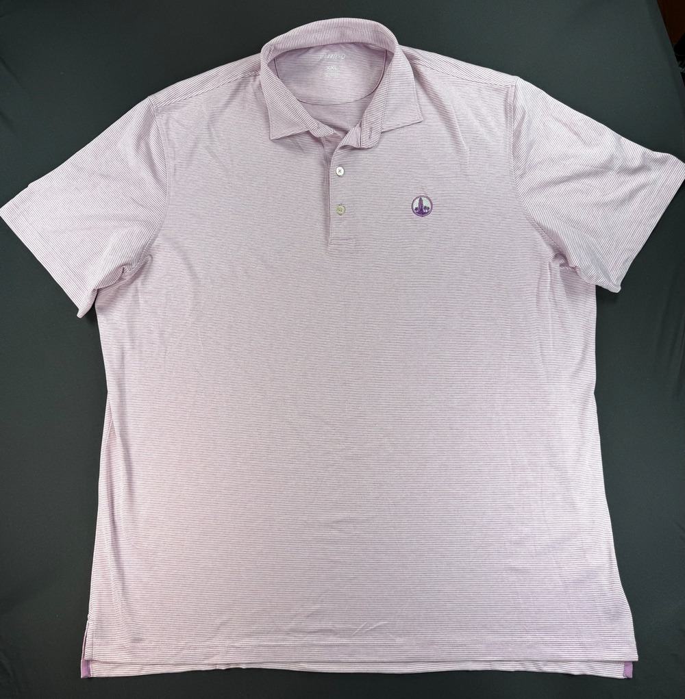 Johnnie O - Purple Striped Short Sleeve Polo Shirt (Men's XXL)